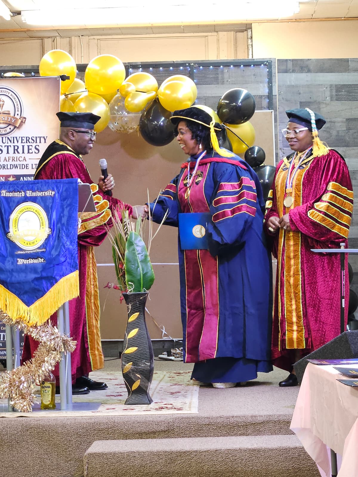 Anointed University Worldwide USA Chapter 2026 commencement ceremony award presentation